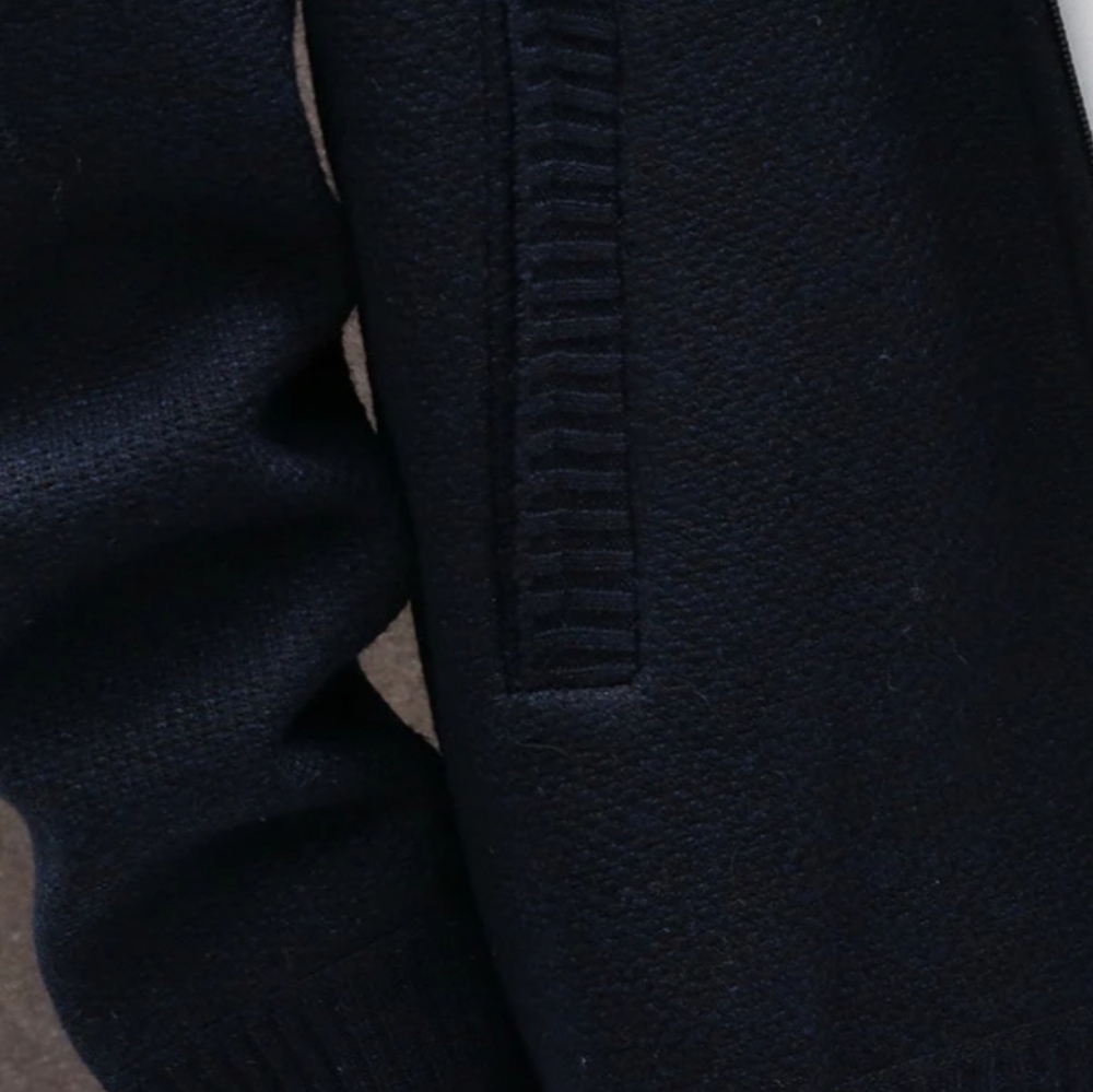 Men's Knit Cardigan Hooded Jacket In Navy Blue - Picture 3 of 4